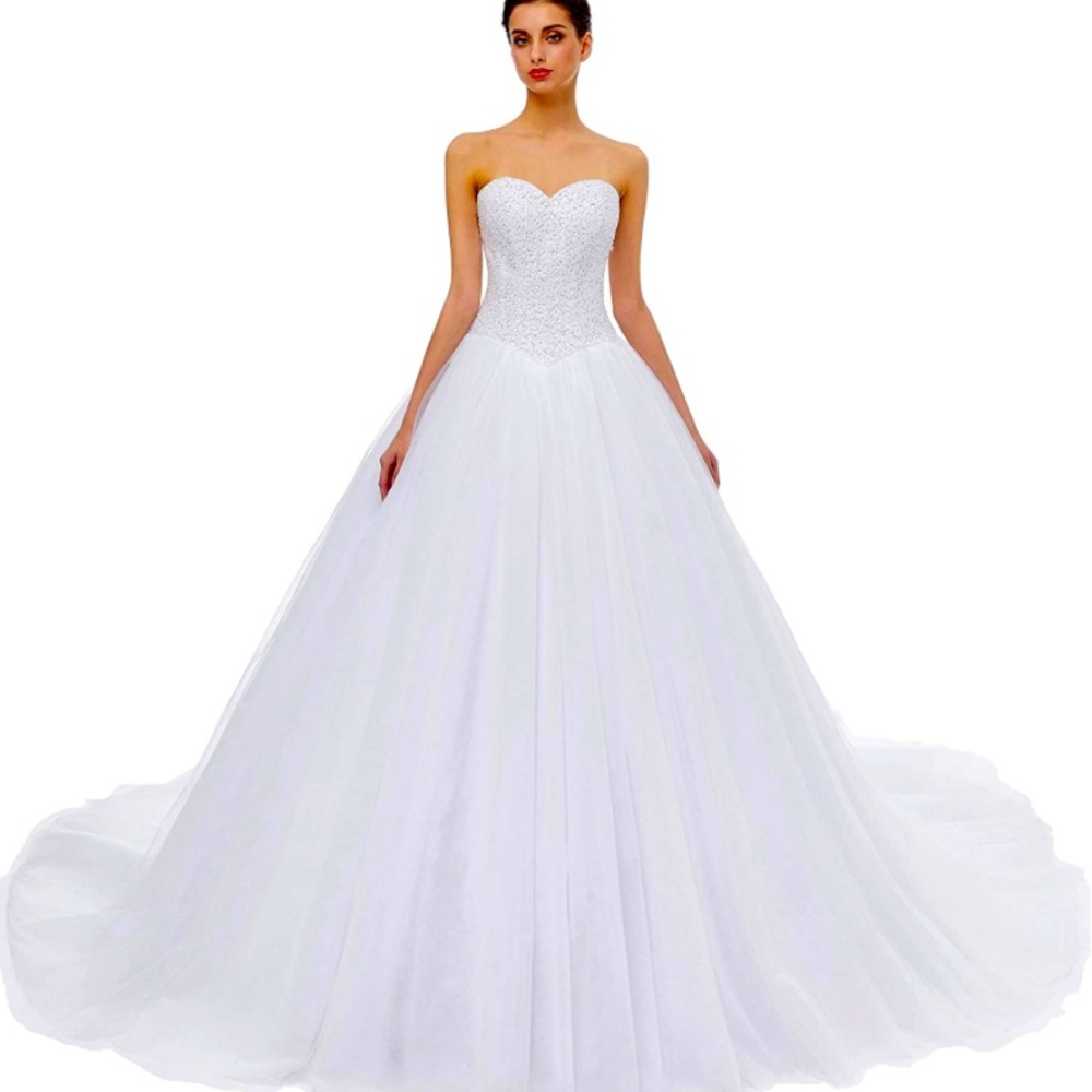 Womens Tie Back Beaded Ballgown